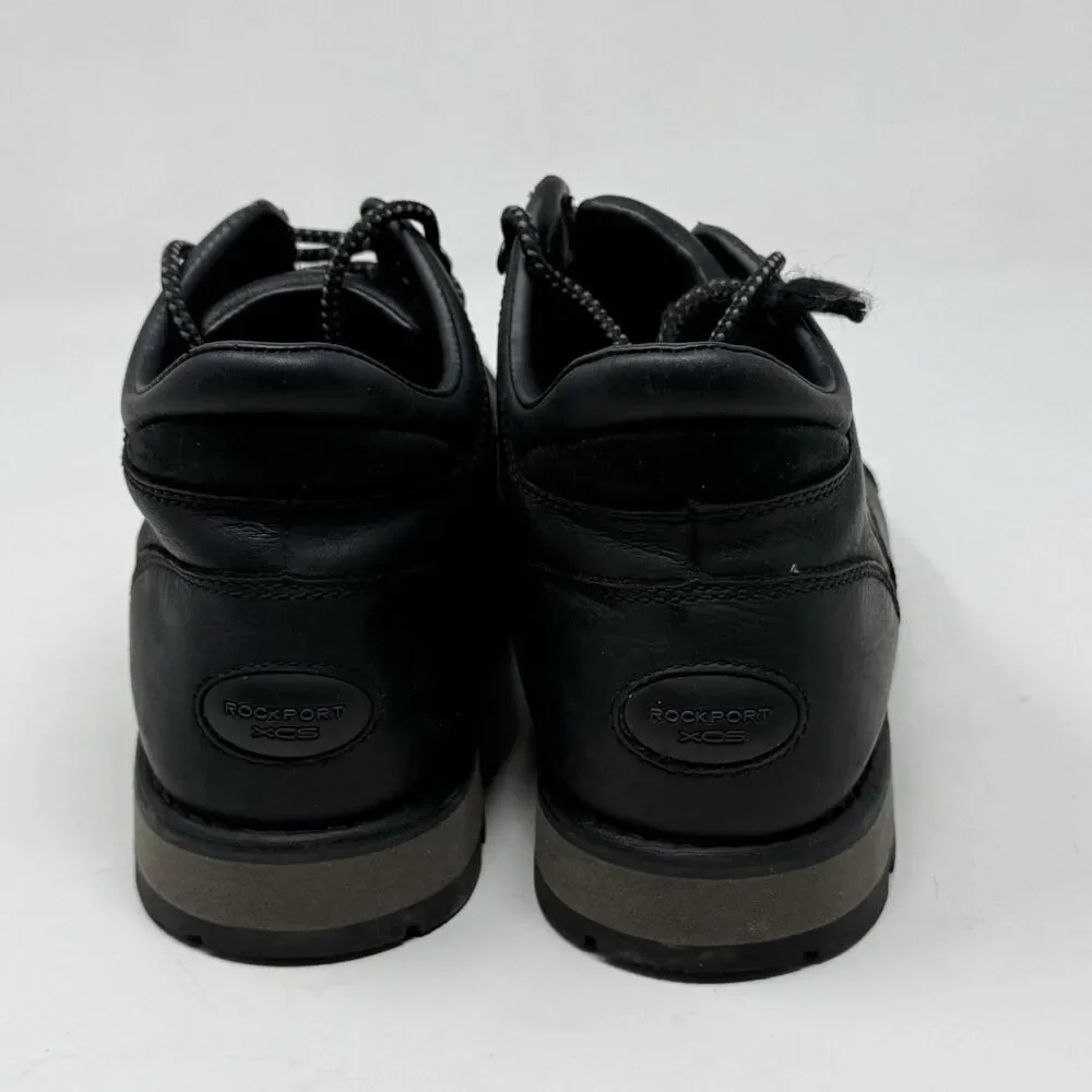 Rockport XCS Waterproof Chukka Boots Mens 8 W Wide Black Leather Preppy Gorpcore